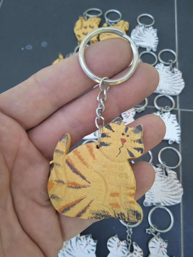 23 Portachiavi Gatti Vintage in Legno