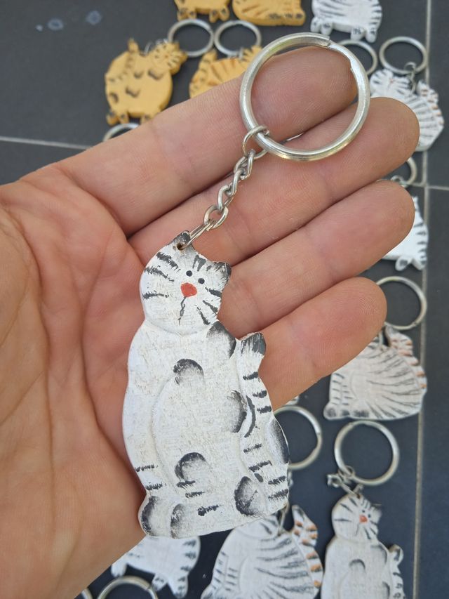 23 Portachiavi Gatti Vintage in Legno