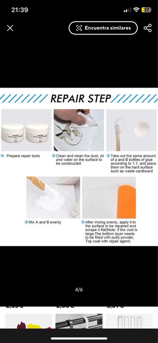 Pasta Reparación Cerámica Jaysuing 2x15g