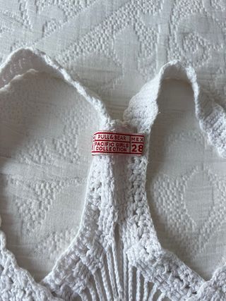 Crop top crochet Pull&Bear blanco -S