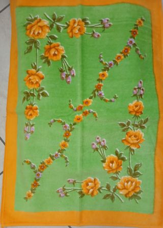 Asciugamani bagno, cotone, verde-arancio