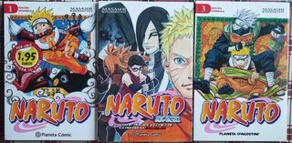 Lote 3 cómics Naruto, en perfecto estado