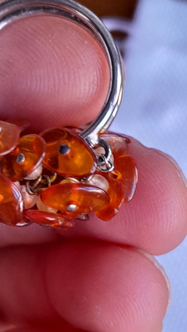 Anillo triple ámbar plata