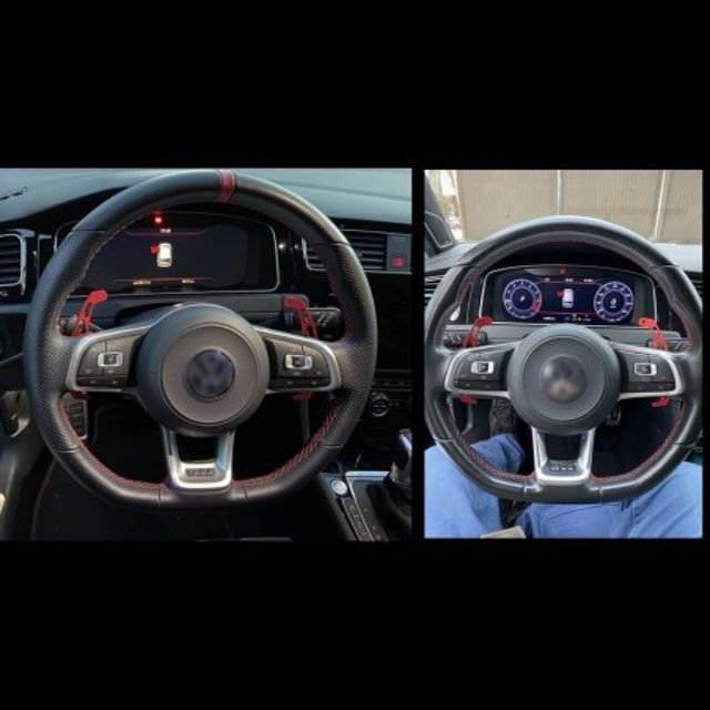 Levas de cambio Golf 7 - Aluminio rojo