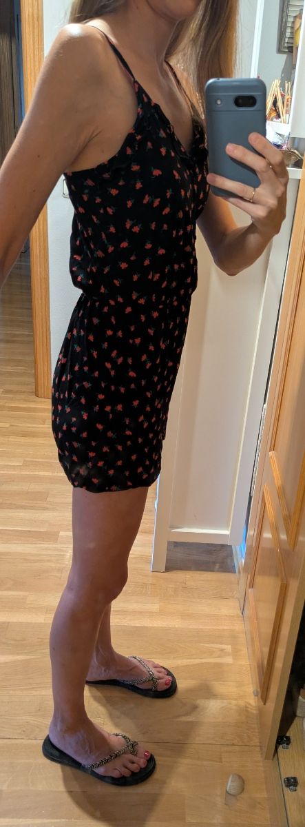 Mono corto Eseoese flores negro - talla S