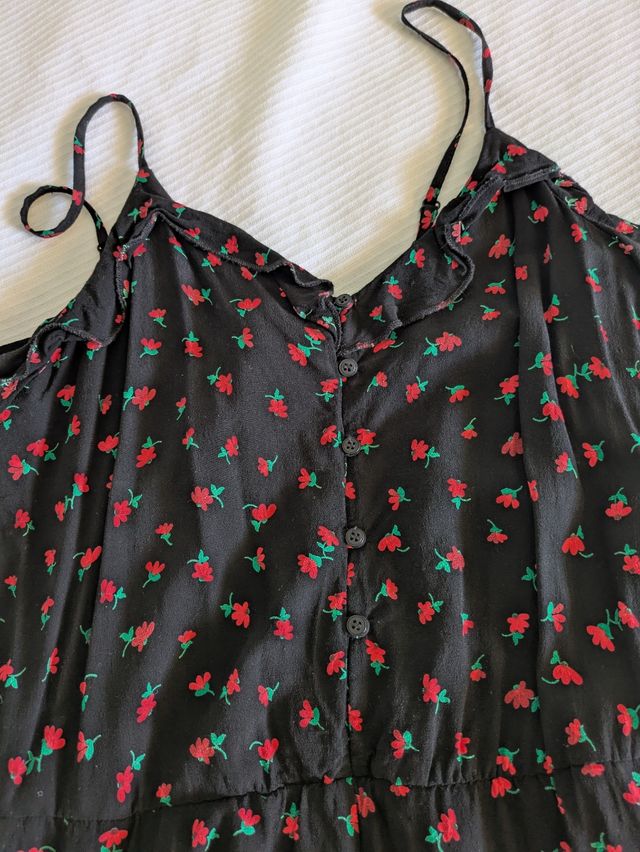 Mono corto Eseoese flores negro - talla S