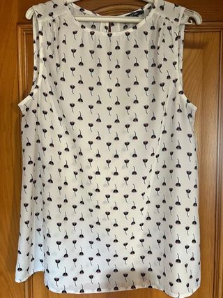 Blusa flores blanca - Talla M