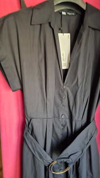 Vestito Zara nero midi XS popeline