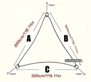 TOLDO VELA TRIANGULAR IMPERMEABLE 3X3X3