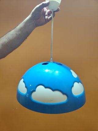 Lampara infantil nubes - azul