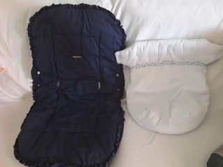 Cubrecochecito bebé azul y cubre maxicosi celeste 