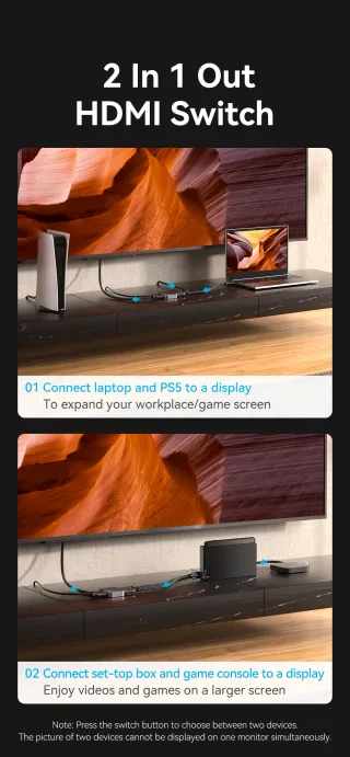 Conmutador HDMI VENOTION 8K@60Hz 4K@120Hz