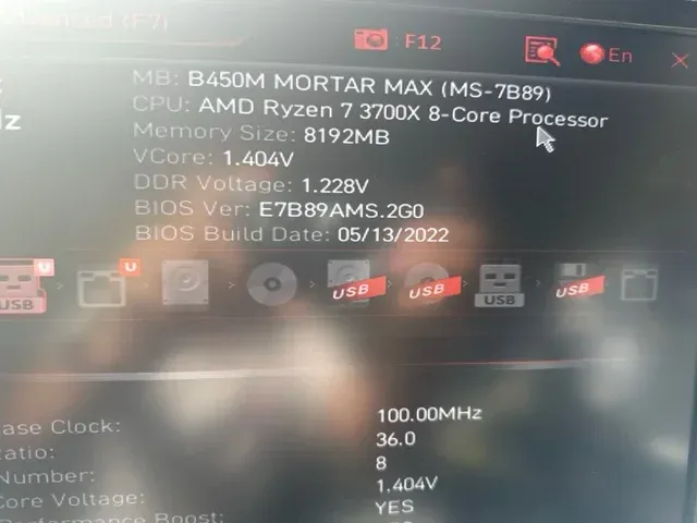 AMD Ryzen 7 3700X 3.6GHz M10001