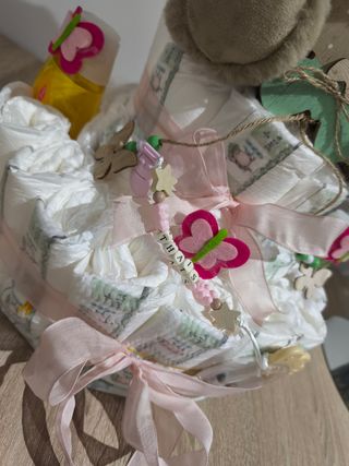 Tarta pañales bebé