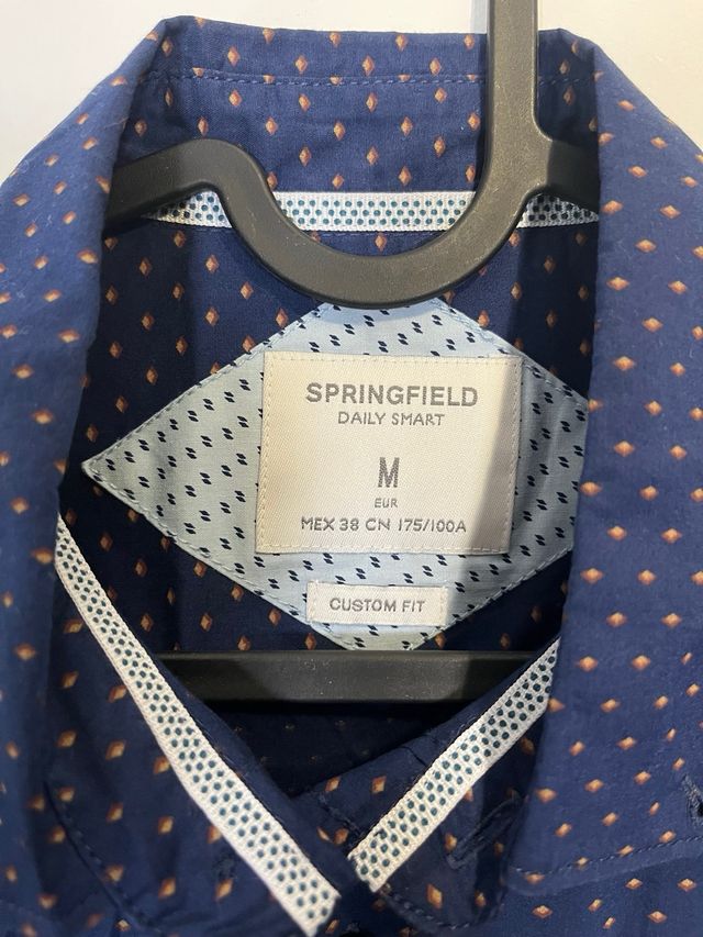 Camisa Springfield azul lunares - M