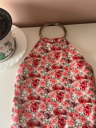 Bolso bandolera flores rosa-rojo