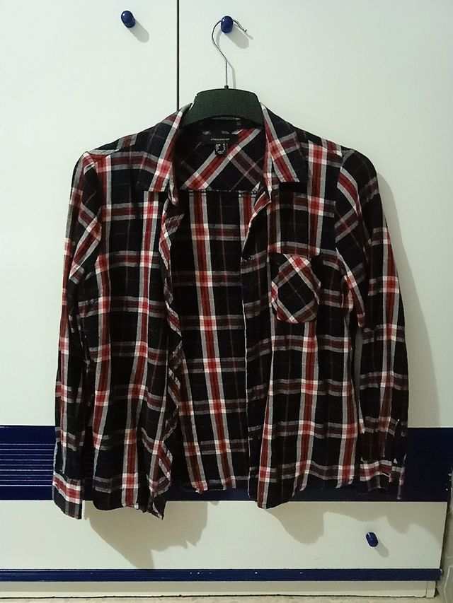 Camisa cuadros negra y roja