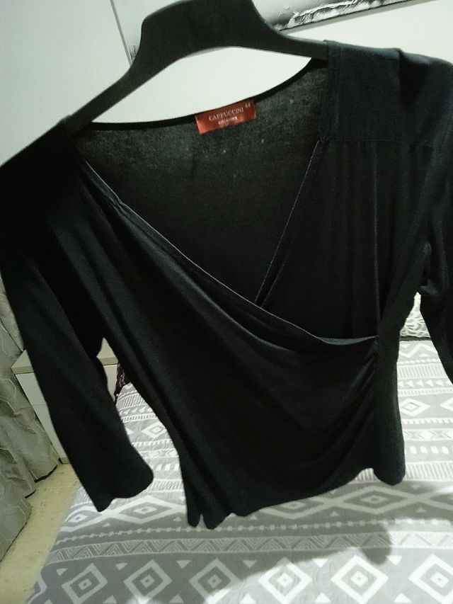 Camiseta negra c/manga 3/4