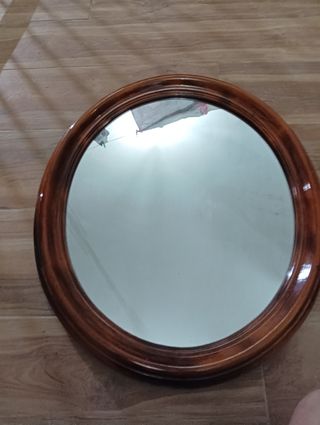 Espejo ovalado vintage madera