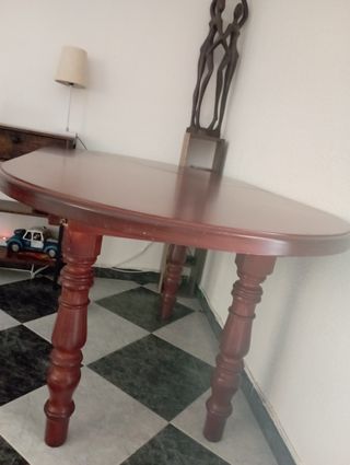 Mesa oval extensible madera maciza como nueva 