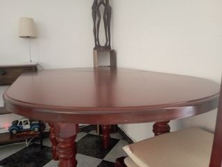 Mesa oval extensible madera maciza como nueva 