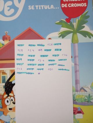 Intercambio cromos bluey Panini