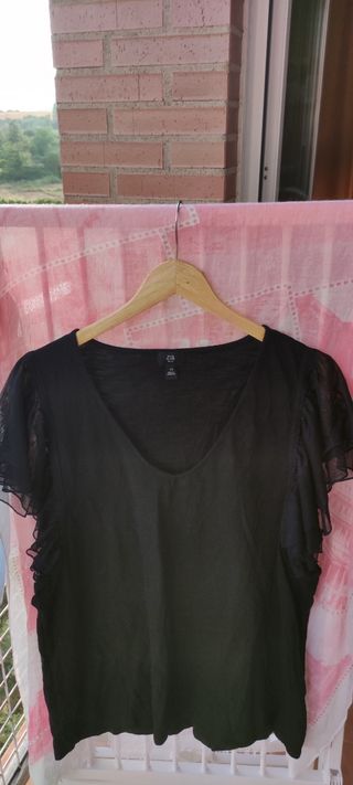 Camiseta River Island Plus negra - 5XL