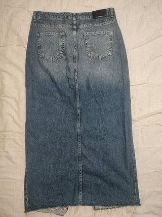 Falda vaquera larga azul