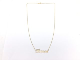 cadena oro 9k con piedra con circonita 22.5cm