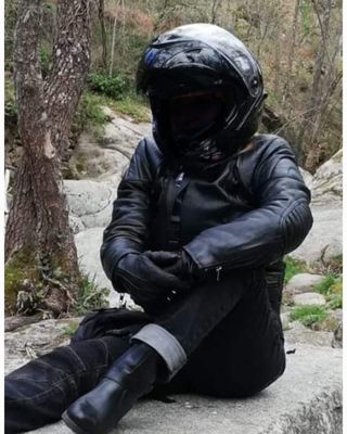 Cazadora moto piel: Talla 38