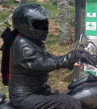 Cazadora moto piel: Talla 38