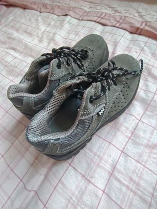 Zapatos seguridad gris -botas de punta de acero,

