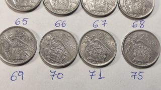 Colección 12 Monedas 25 Ptas 1957