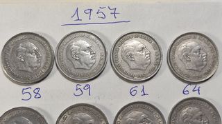 Colección 12 Monedas 25 Ptas 1957