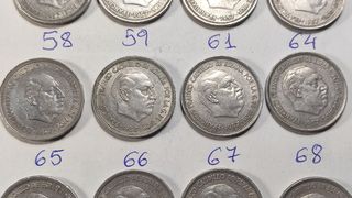 Colección 12 Monedas 25 Ptas 1957