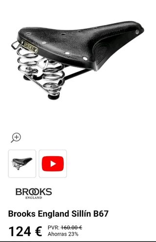 Sillín Brooks B67 negro 