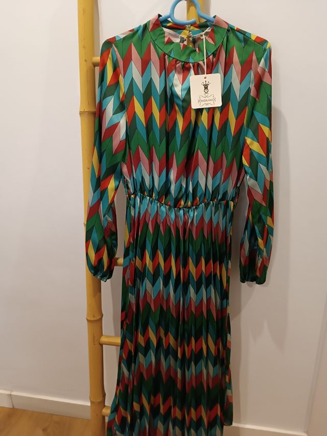 Vestido midi SAZALAXA geométrico