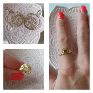 Set gioielli oro: 2 anelli, orecchini