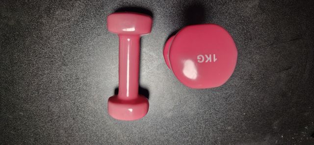 2 pesas 1kg - Mancuernas rosas