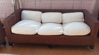 Sofá jardín 3 plazas+ 2 sillones individuales+mesa