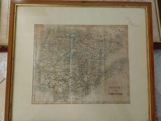 Mappa antica Spagna Portogallo 1823