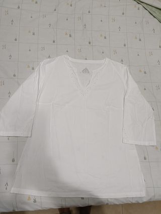 Blusa blanca túnica talla XL