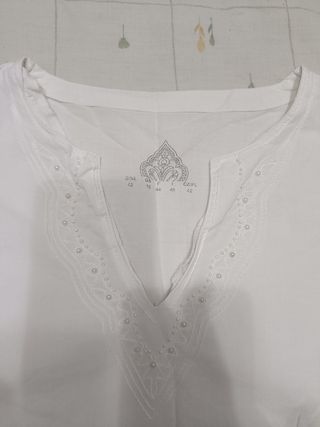 Blusa blanca túnica talla XL