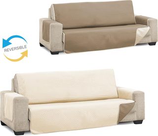 Funda sofá 3 plazas beige-marrón