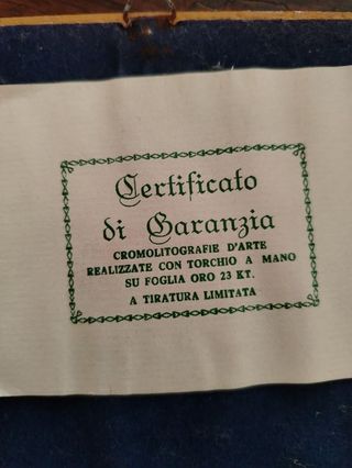 2 Litografie Foglia Oro, Cornici Oro