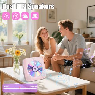 Reproductor CD Portátil Rosa