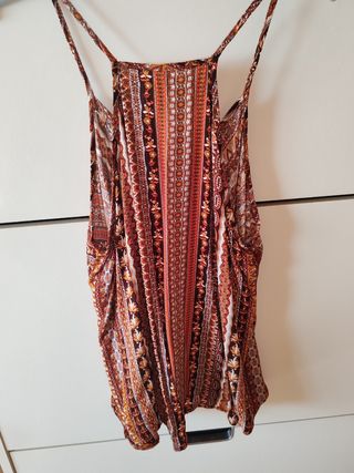 Blusa boho marrón-naranja