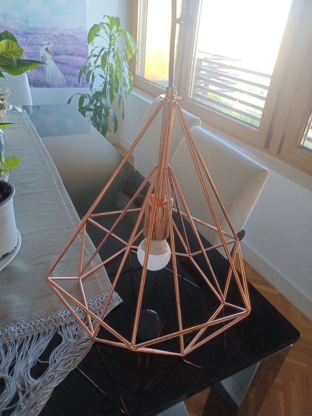 Lámpara colgante metal estilo geométrico