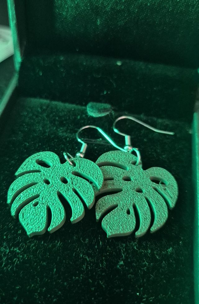 Orecchini Monstera - Verde Oliva