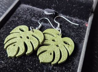 Orecchini Monstera - Verde Oliva